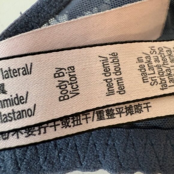 Victorias Secret Body By Victoria Lace Bra 38B Blue Mesh Lined Demi Adjustable - Picture 10 of 16